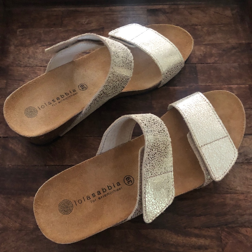 gold sandals
